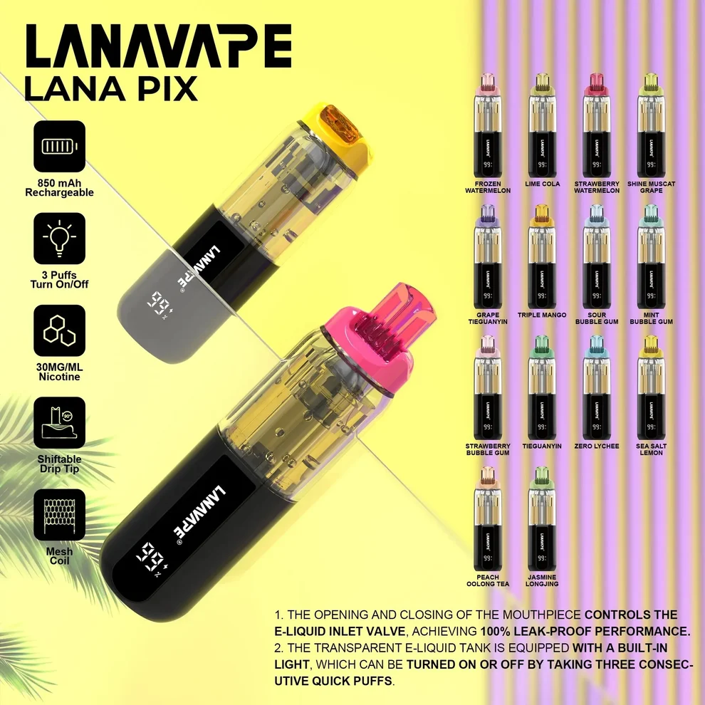 LANA PIX 閃光彈 20000口 拋棄式 15ml 澎湃油量 3%尼古丁鹽黃金配比 極速Type-C快充 850mAh巔峰續航拋棄式 全台現貨秒發 - 图片 2